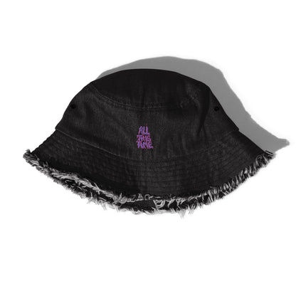 All This Time Distressed denim bucket hat