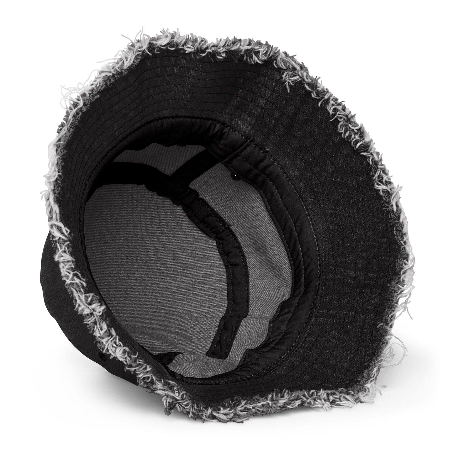 All This Time Distressed denim bucket hat